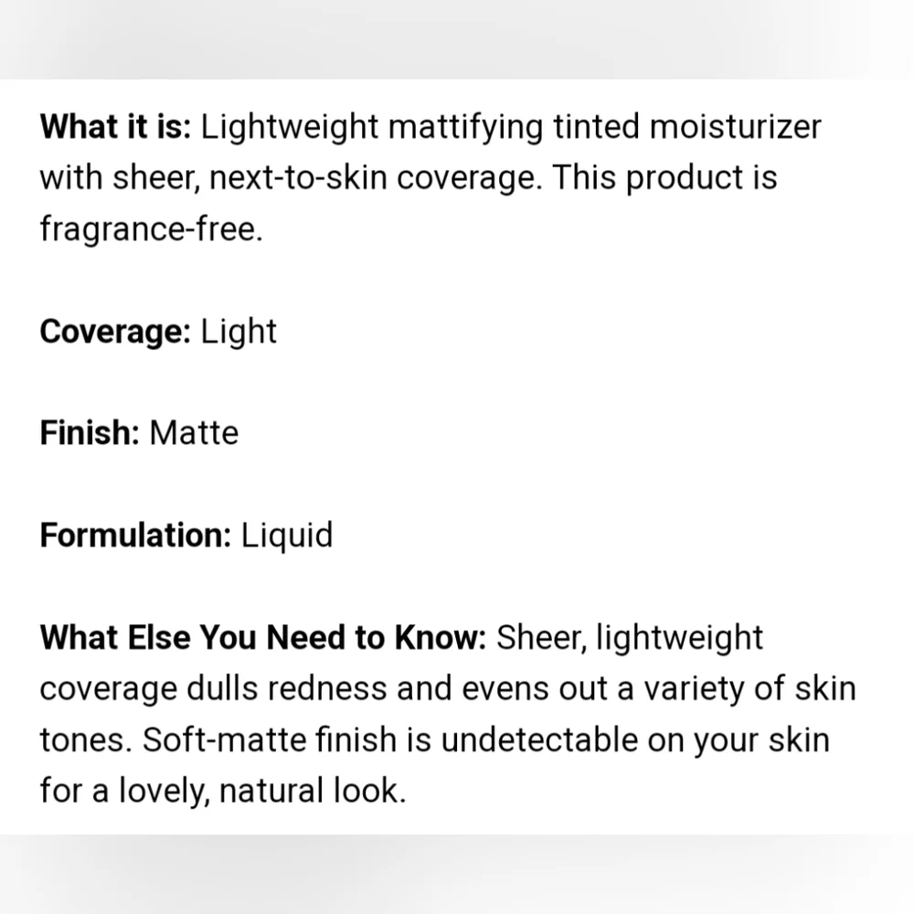 🌸 Sephora Collection Matte Perfection Lightweight Tinted Moisturizer Taffeta 13 - Picture 4 of 14